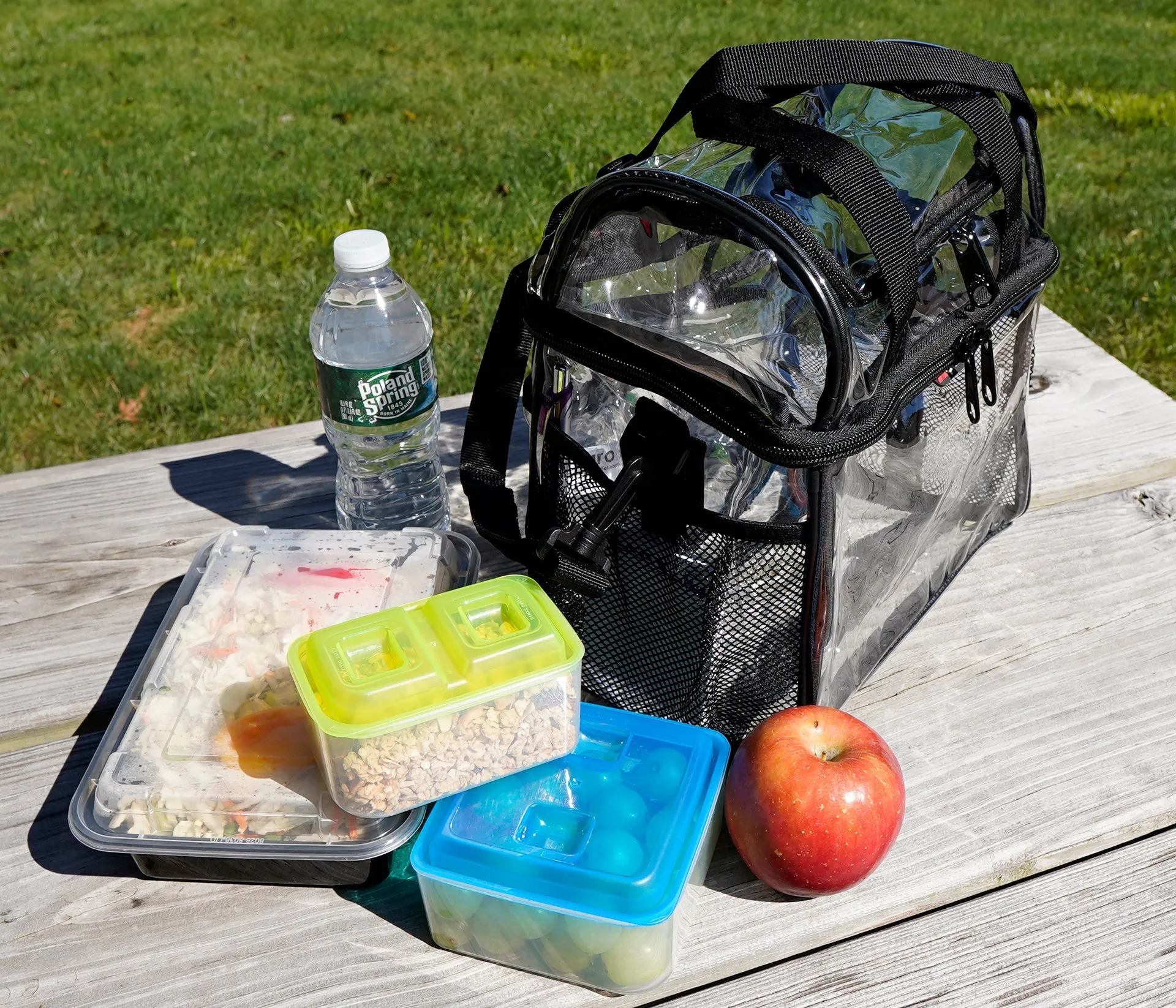 Amaro Double Compartments Clear Lunch Bag