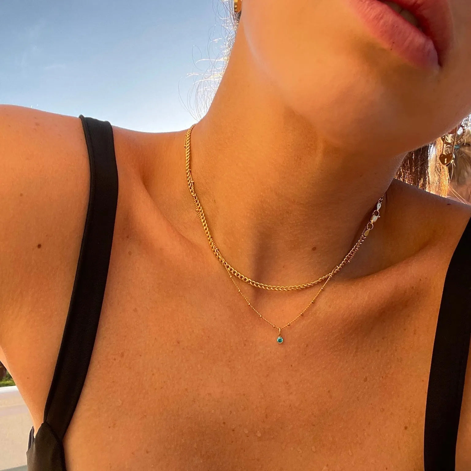gabi choker   birthstone necklace layering set