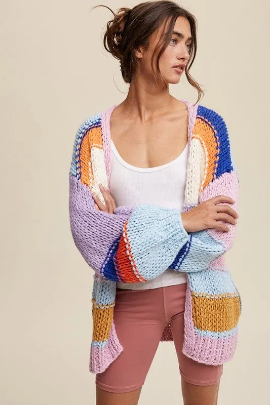 Hand Knit Multi Striped Cardigan *Online Only*