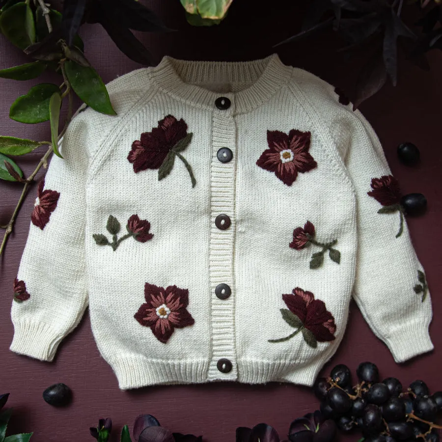 Hellebores cardigan - Cream White