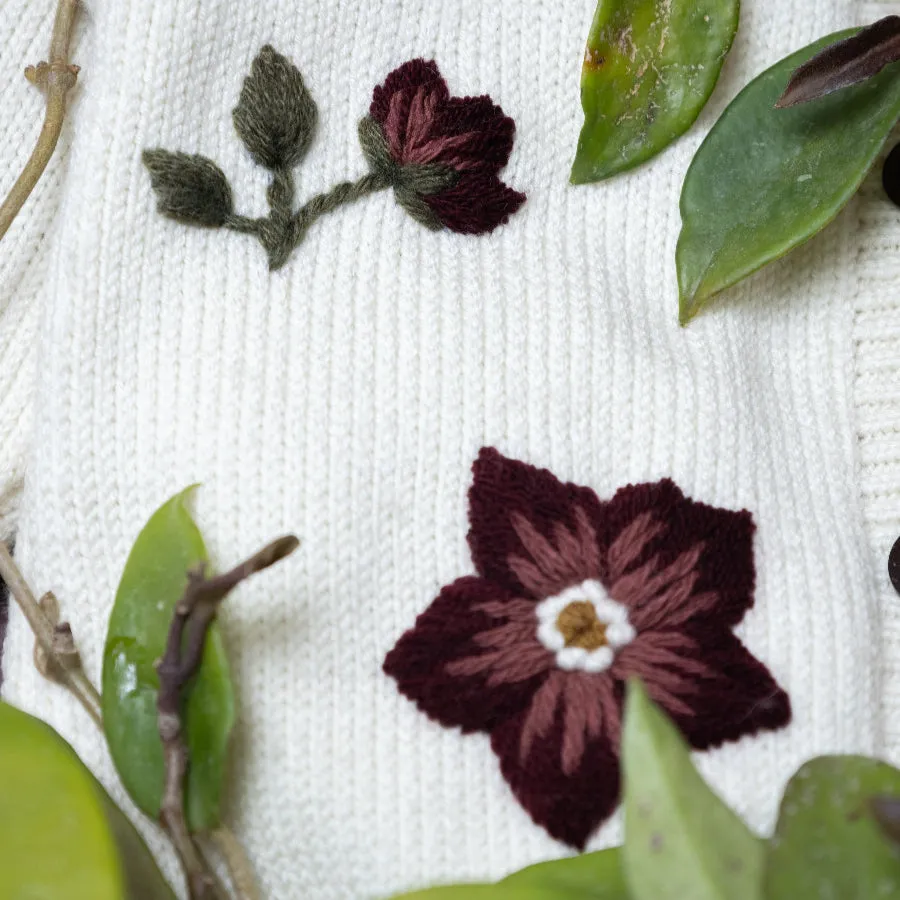 Hellebores cardigan - Cream White