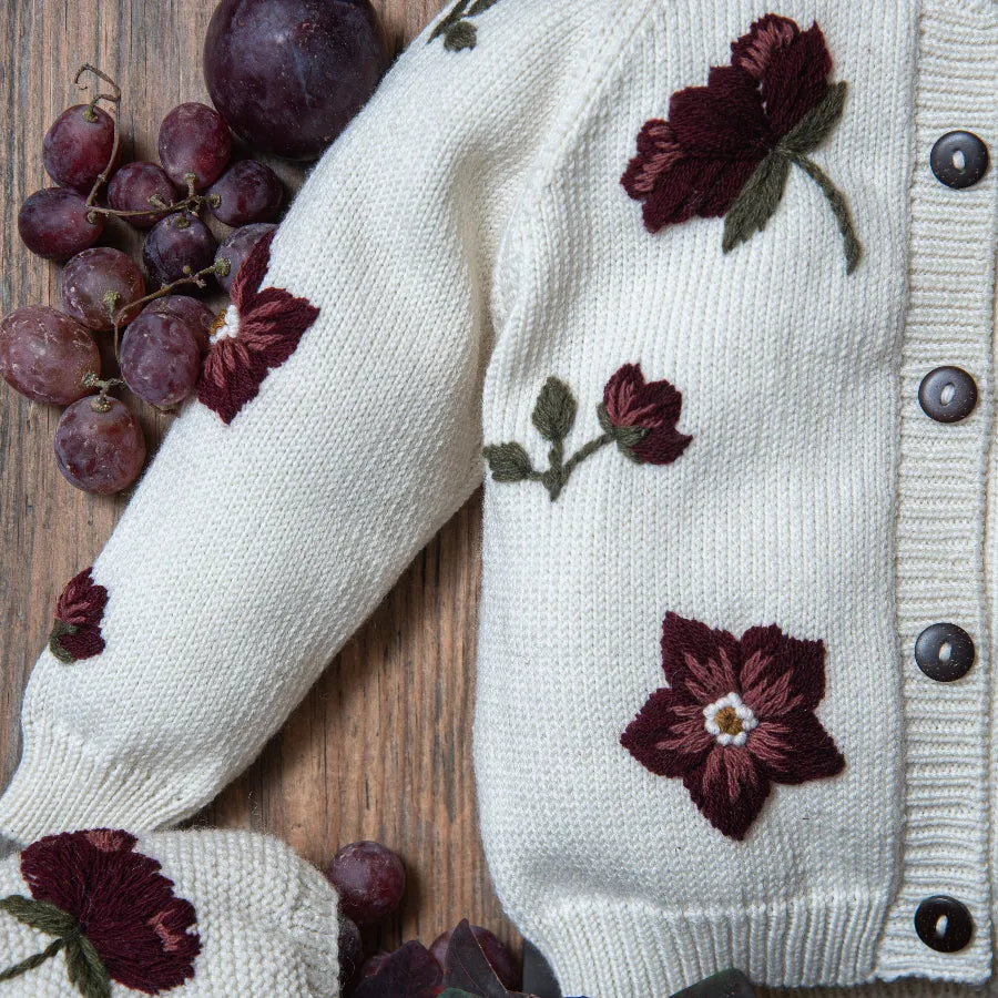 Hellebores cardigan - Cream White