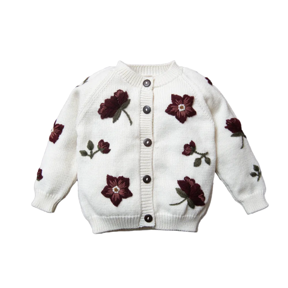 Hellebores cardigan - Cream White