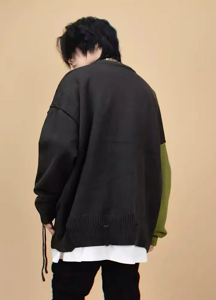 【Mz】Mending stitch layering knitwear  MZ0007