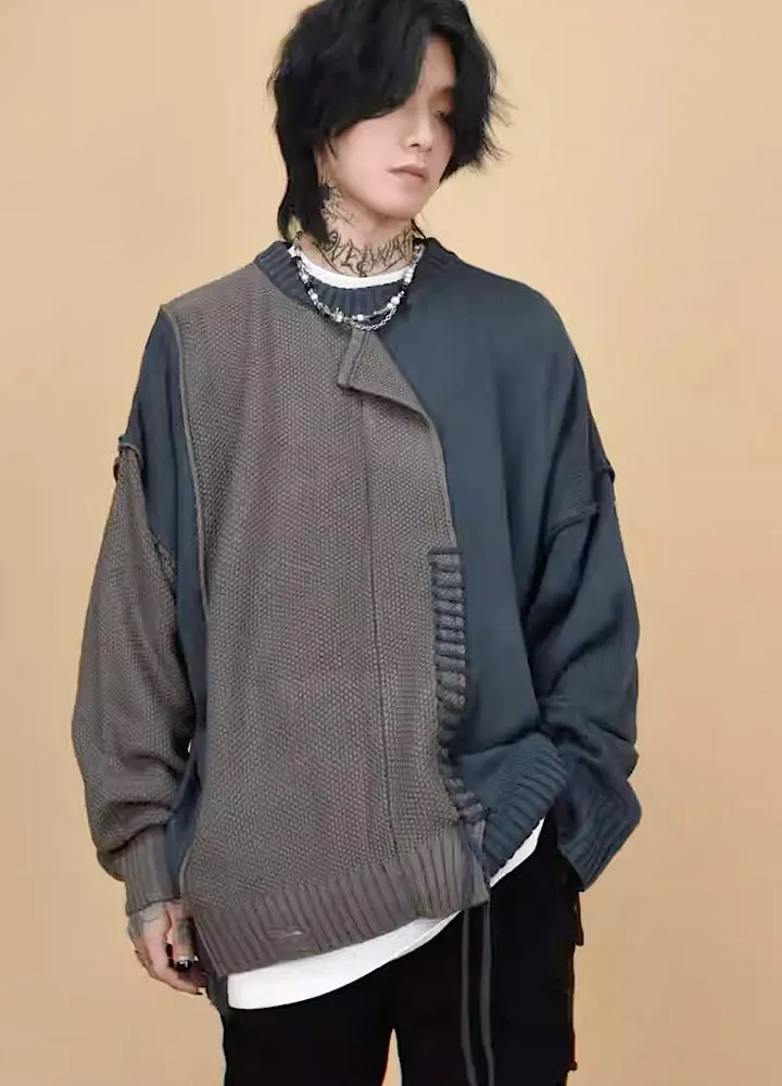 【Mz】Mending stitch layering knitwear  MZ0007