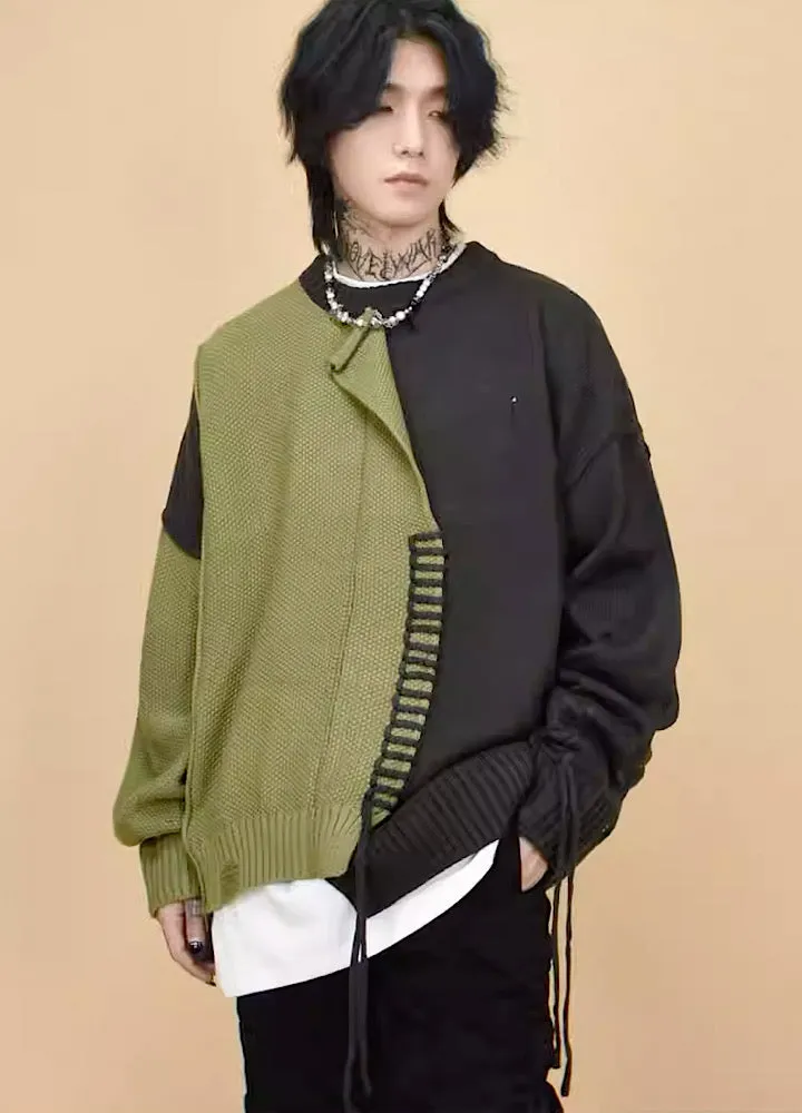 【Mz】Mending stitch layering knitwear  MZ0007