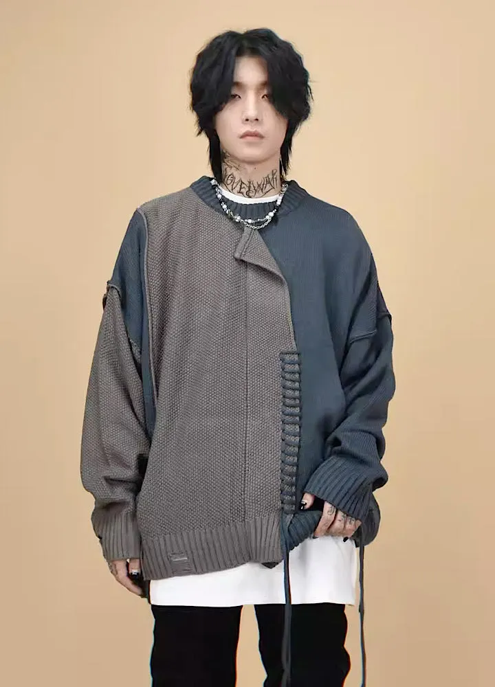 【Mz】Mending stitch layering knitwear  MZ0007
