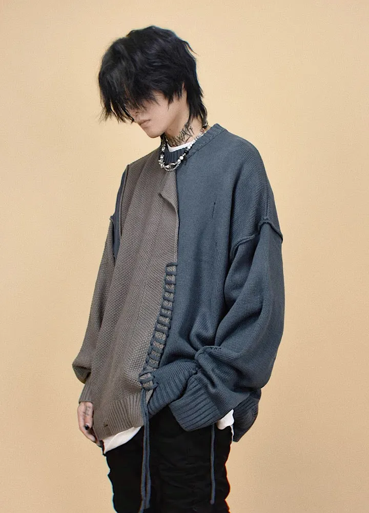 【Mz】Mending stitch layering knitwear  MZ0007