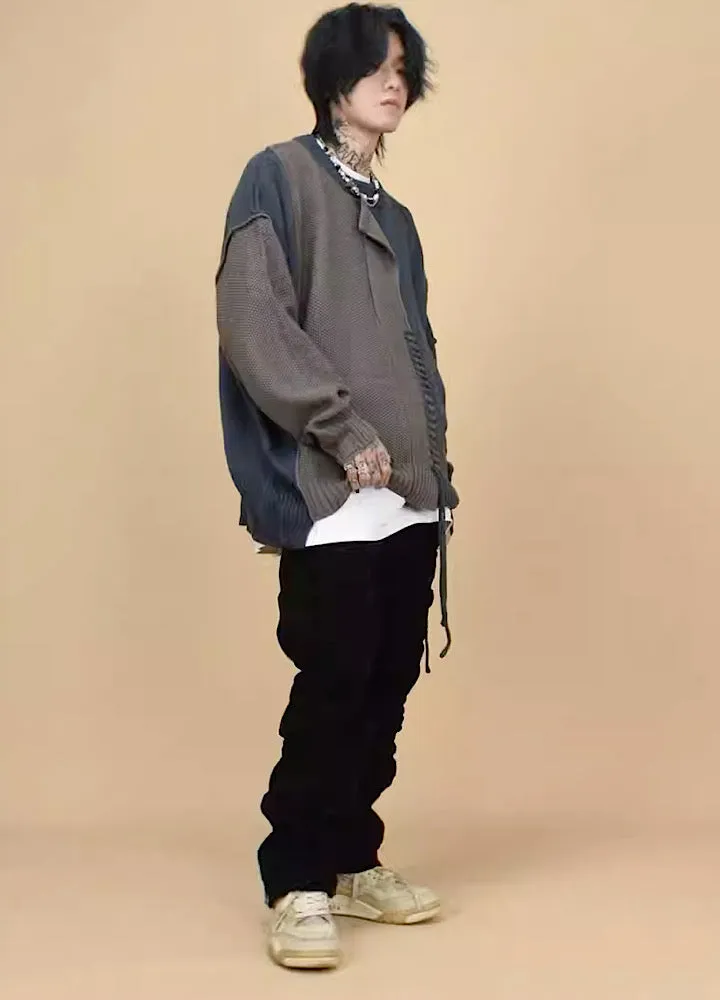 【Mz】Mending stitch layering knitwear  MZ0007