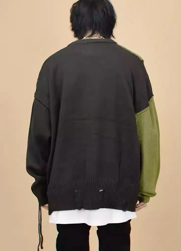 【Mz】Mending stitch layering knitwear  MZ0007