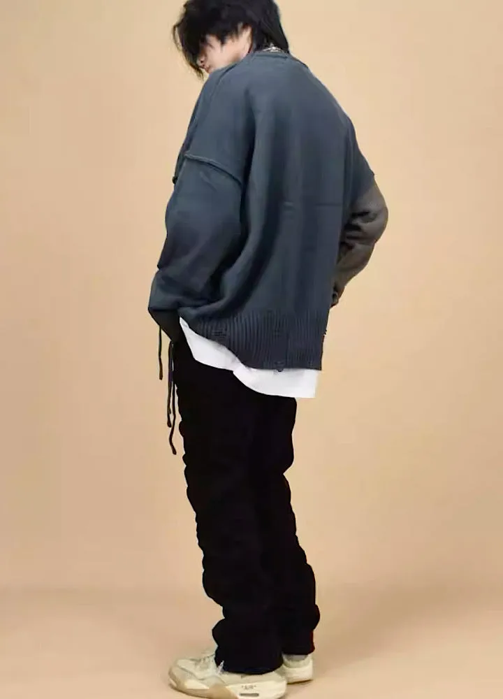 【Mz】Mending stitch layering knitwear  MZ0007