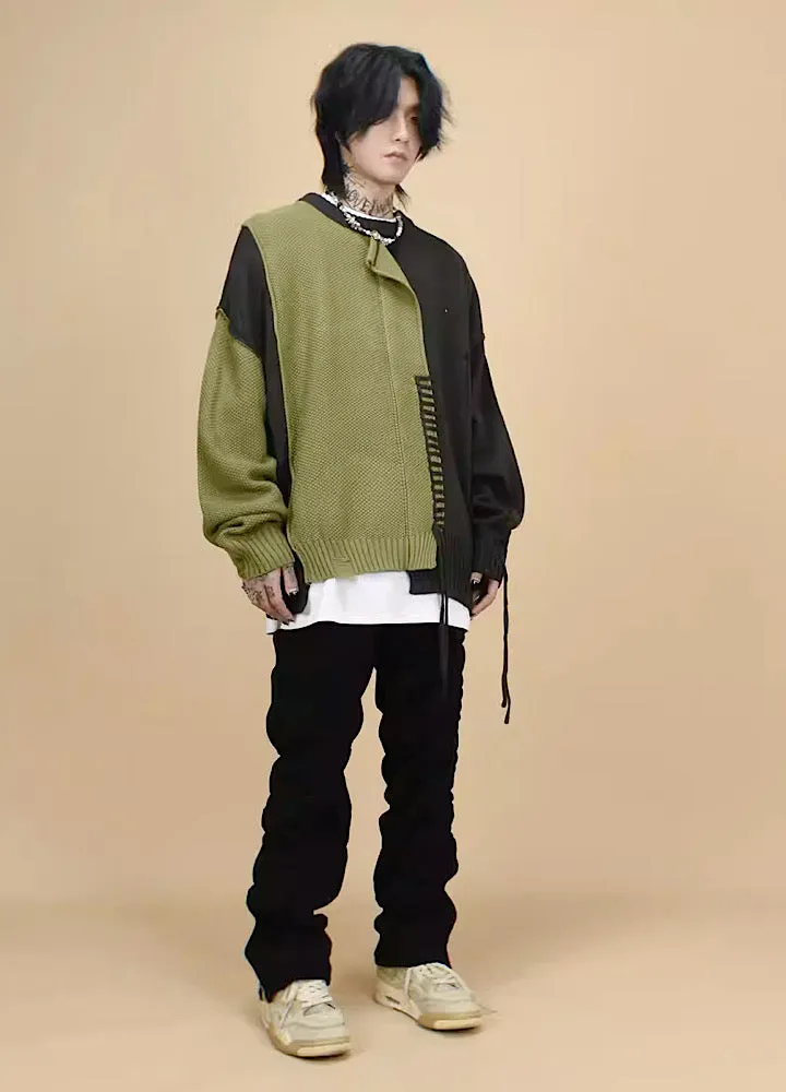 【Mz】Mending stitch layering knitwear  MZ0007