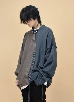 【Mz】Mending stitch layering knitwear  MZ0007