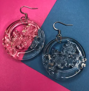 Transparent Floral Earrings