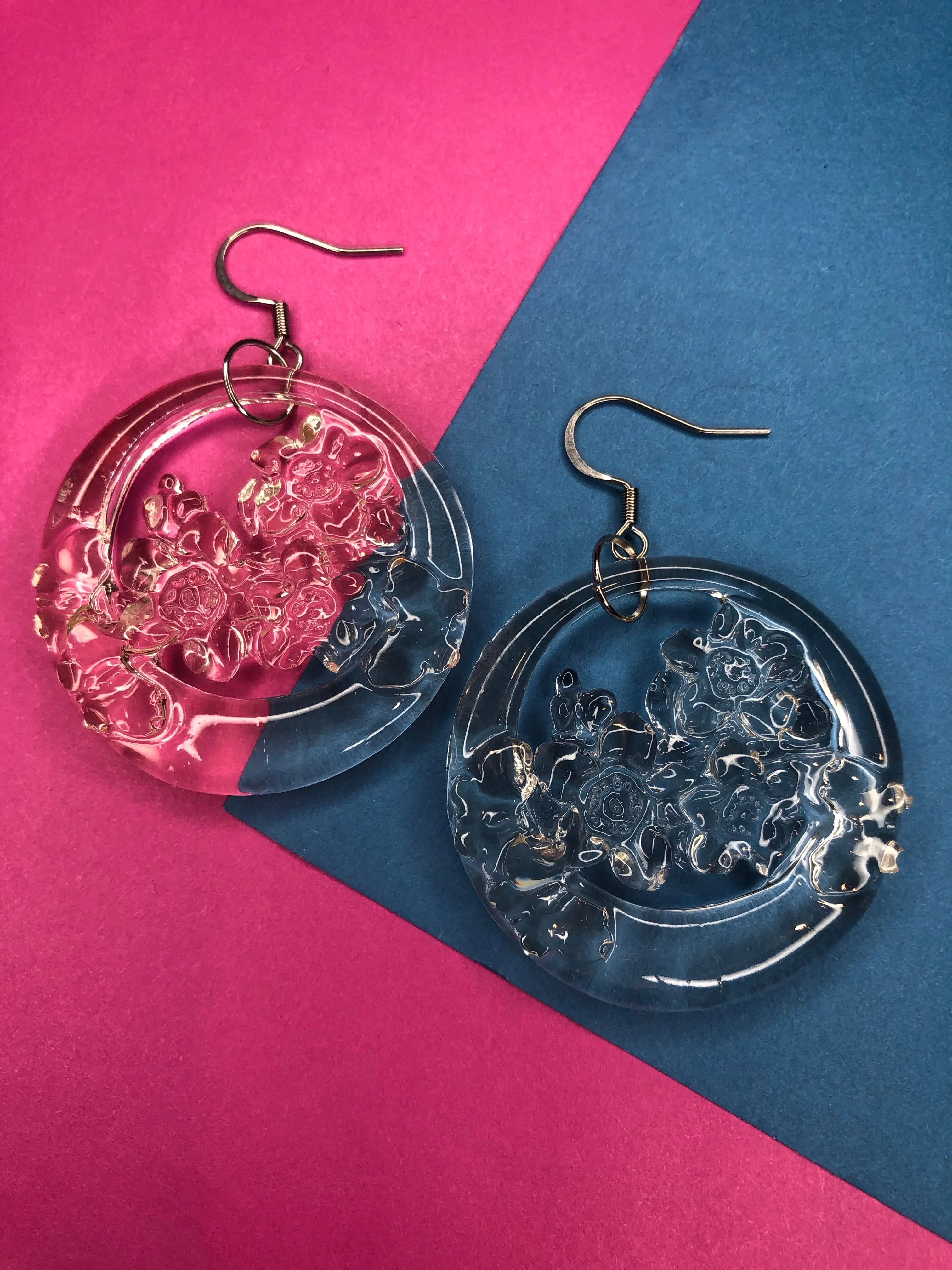 Transparent Floral Earrings