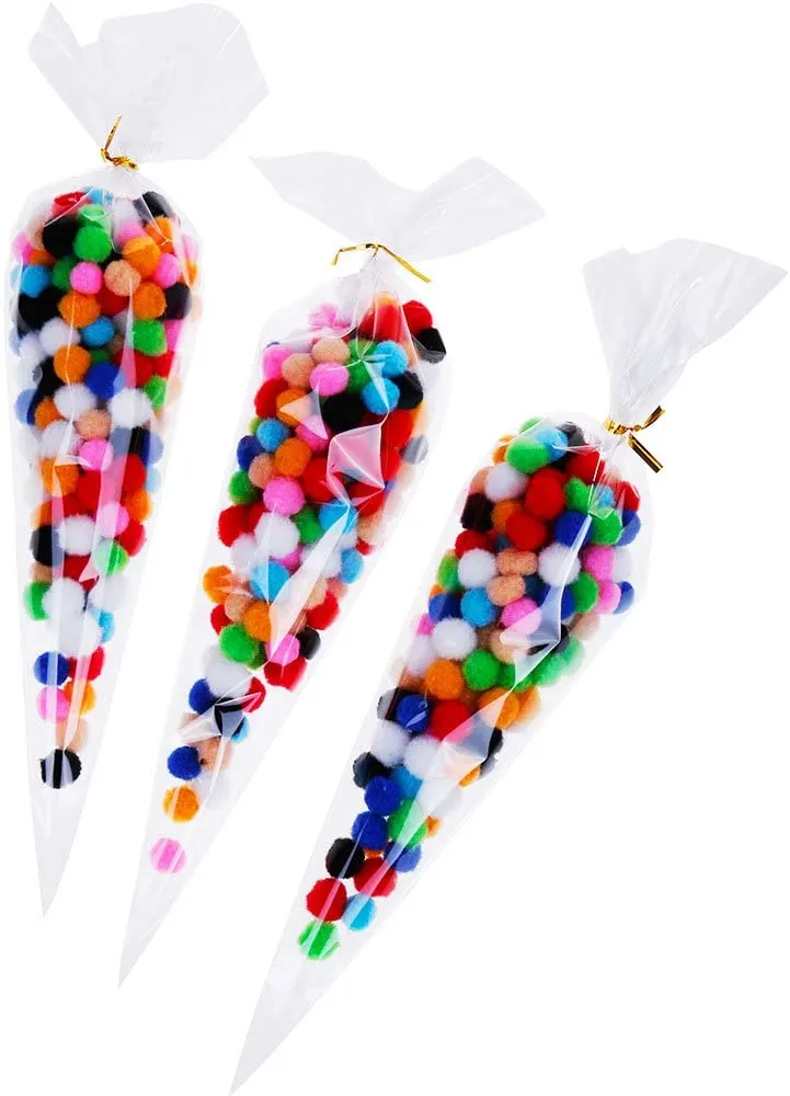 Triangle Goody Cone Bags Clear Cello Treat Bags