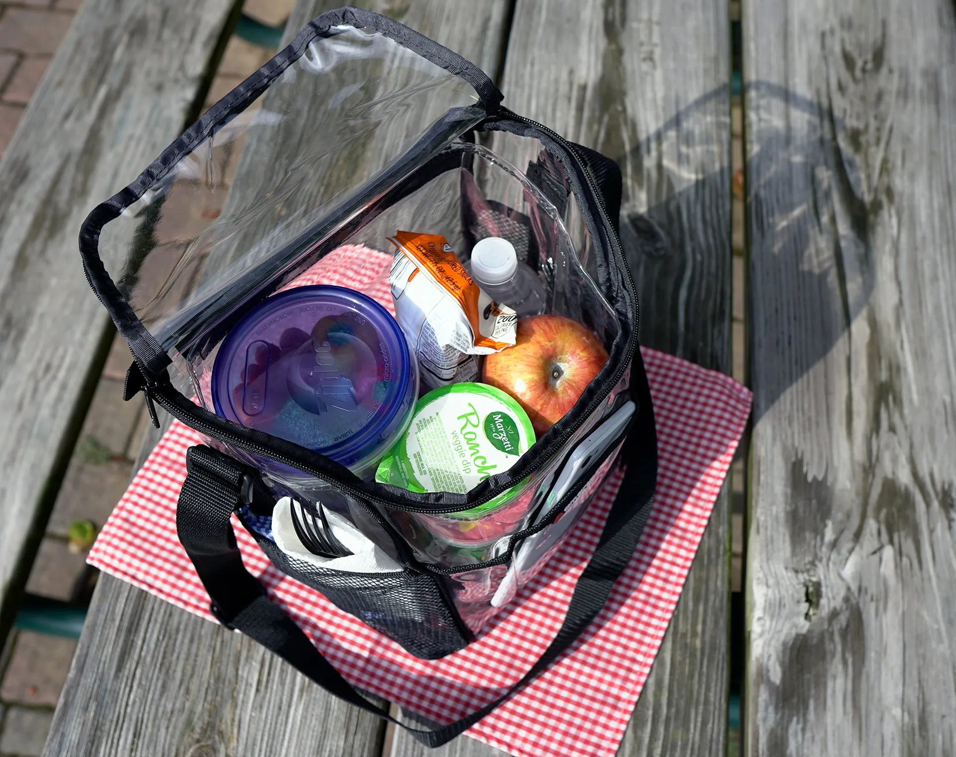 V.1 Amaro Clear Lunch Bag With Removable Insert - 9.75"LX8"WX9.5"H (MEDIUM)