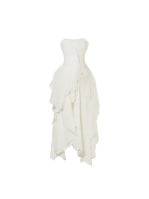 White Layering Bandeau Dress